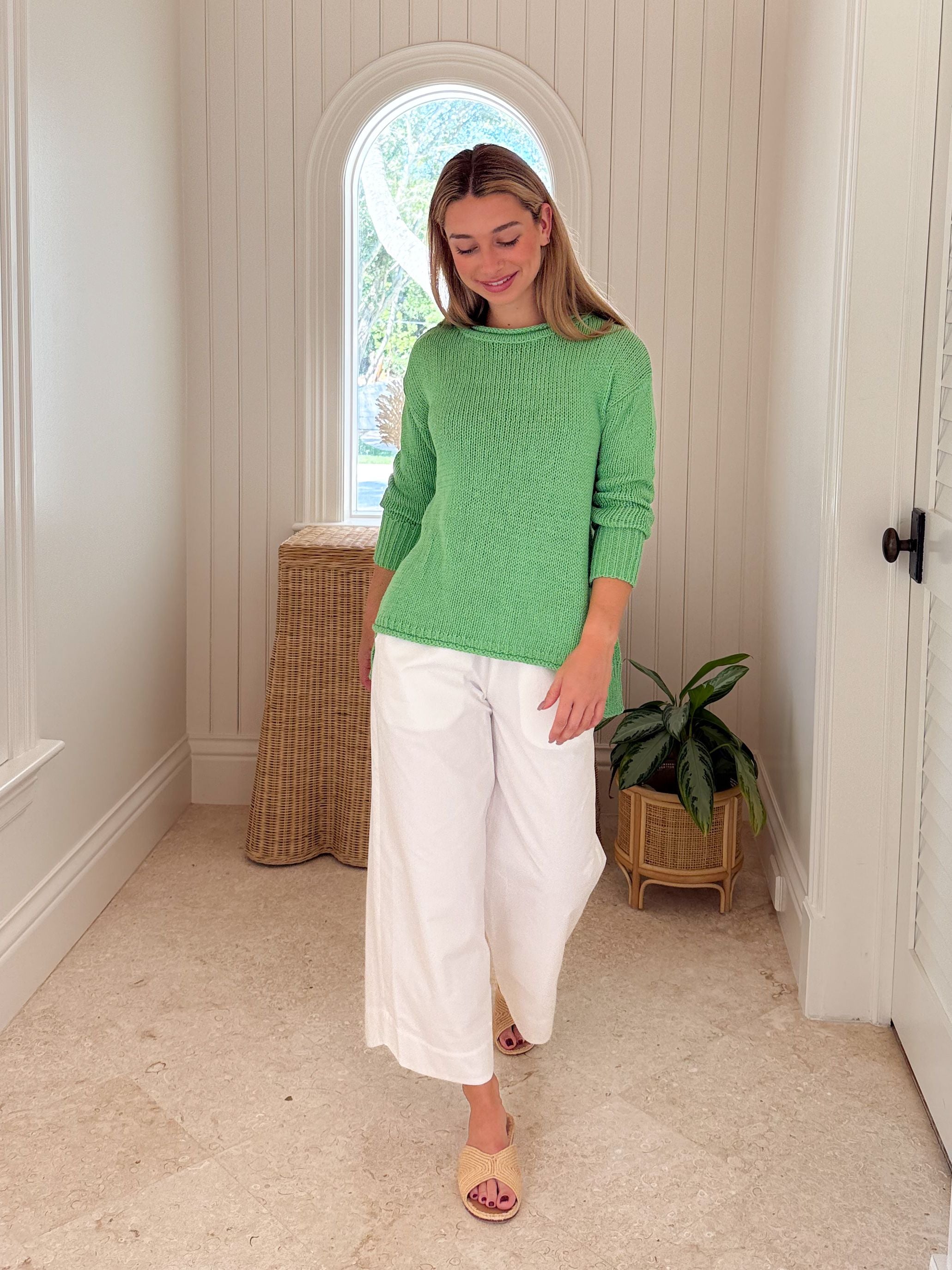 HIHO Relaxed Crew Sweater Zephyr Green