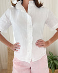 NAVYBLEU Bessie Top White
