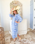 WALKER & WADE Traveler Dress Dark Blue Ikat