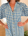 SUNSHINE TIENDA Oasis Dress Blue Gingham