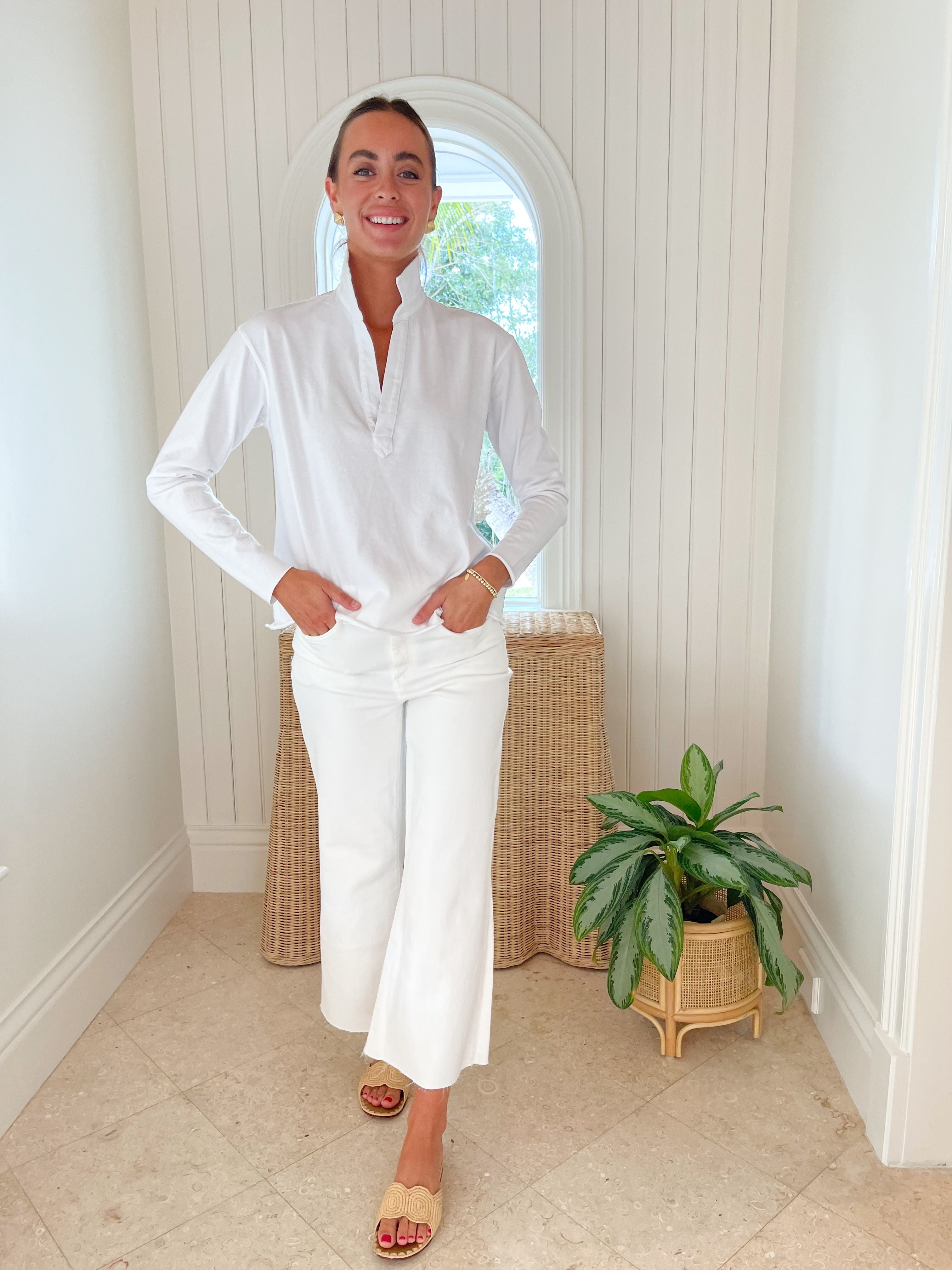 FRANK & EILEEN Patrick Popover White Jersey