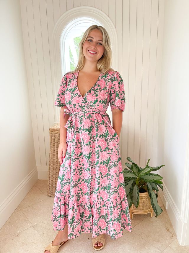 FINAL SALE PINK CITY PRINTS Jemima Dress Bubblegum Rose