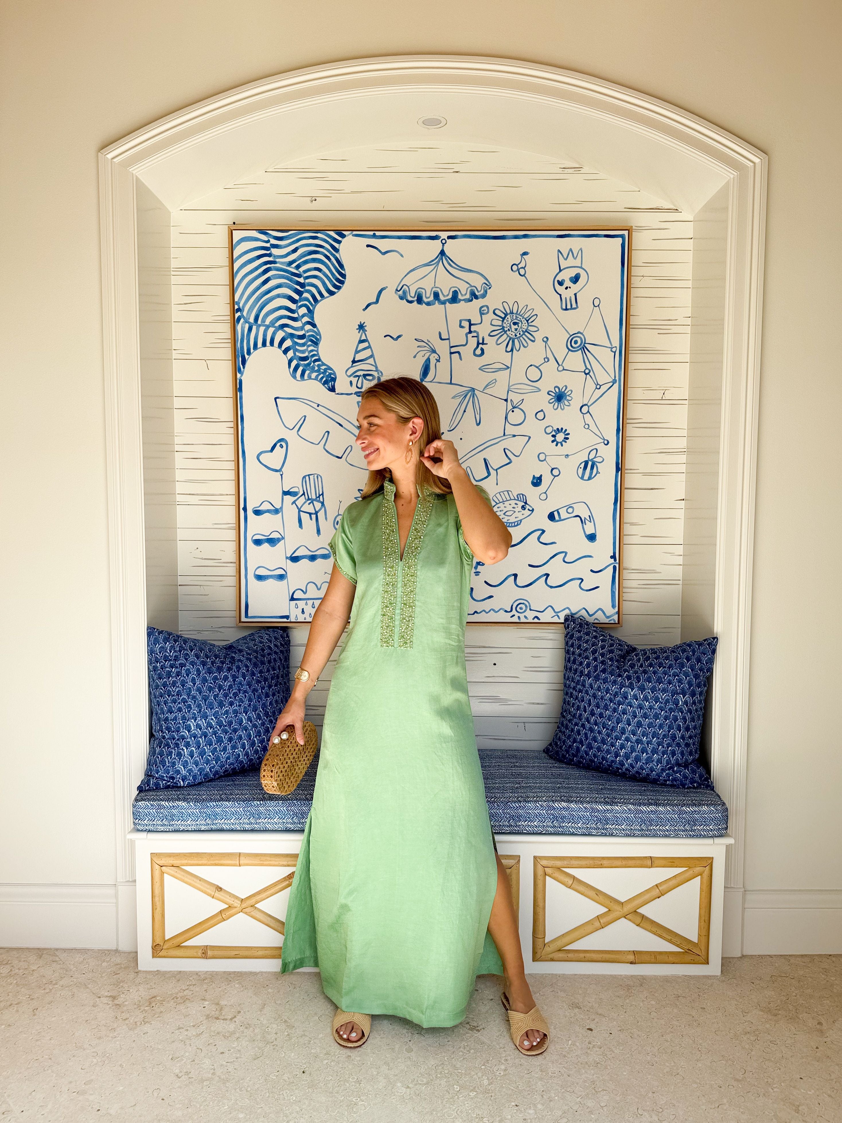 BELLA TU Meg Caftan Pear