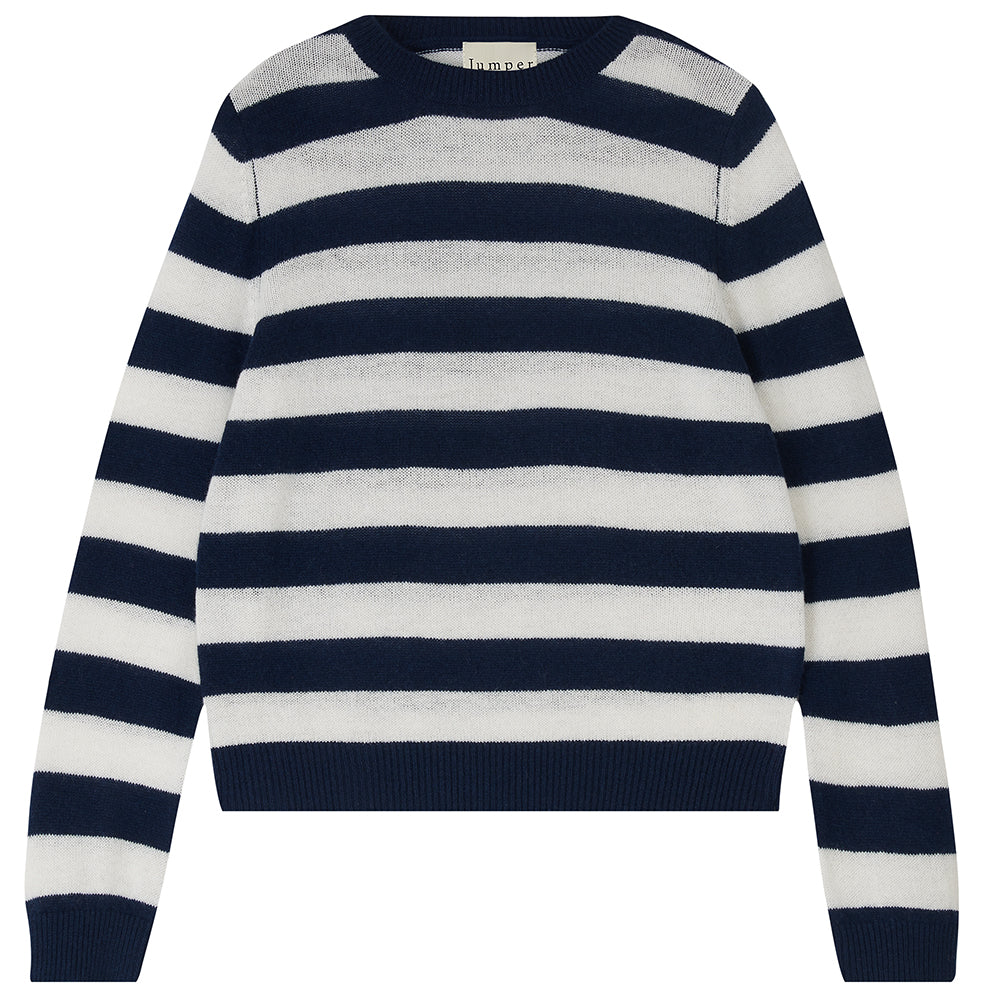 JUMPER 1234 Stripe Stripe Crew in Navy and Cream