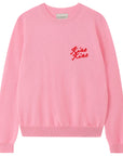 JUMPER 1234 Cashmere Kiss Kiss Crew Pink