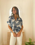 FINAL SALE FINAL SALE FELICITE Short Sleeve Shirt Navy Palm