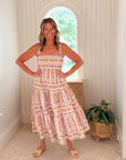 CARA CARA Taormina Dress Bria Stripe Egret