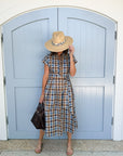 NAVYBLEU Winnie Long Dress Brown Plaid