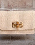 Lilly Straw Clutch Bamboo Toggle
