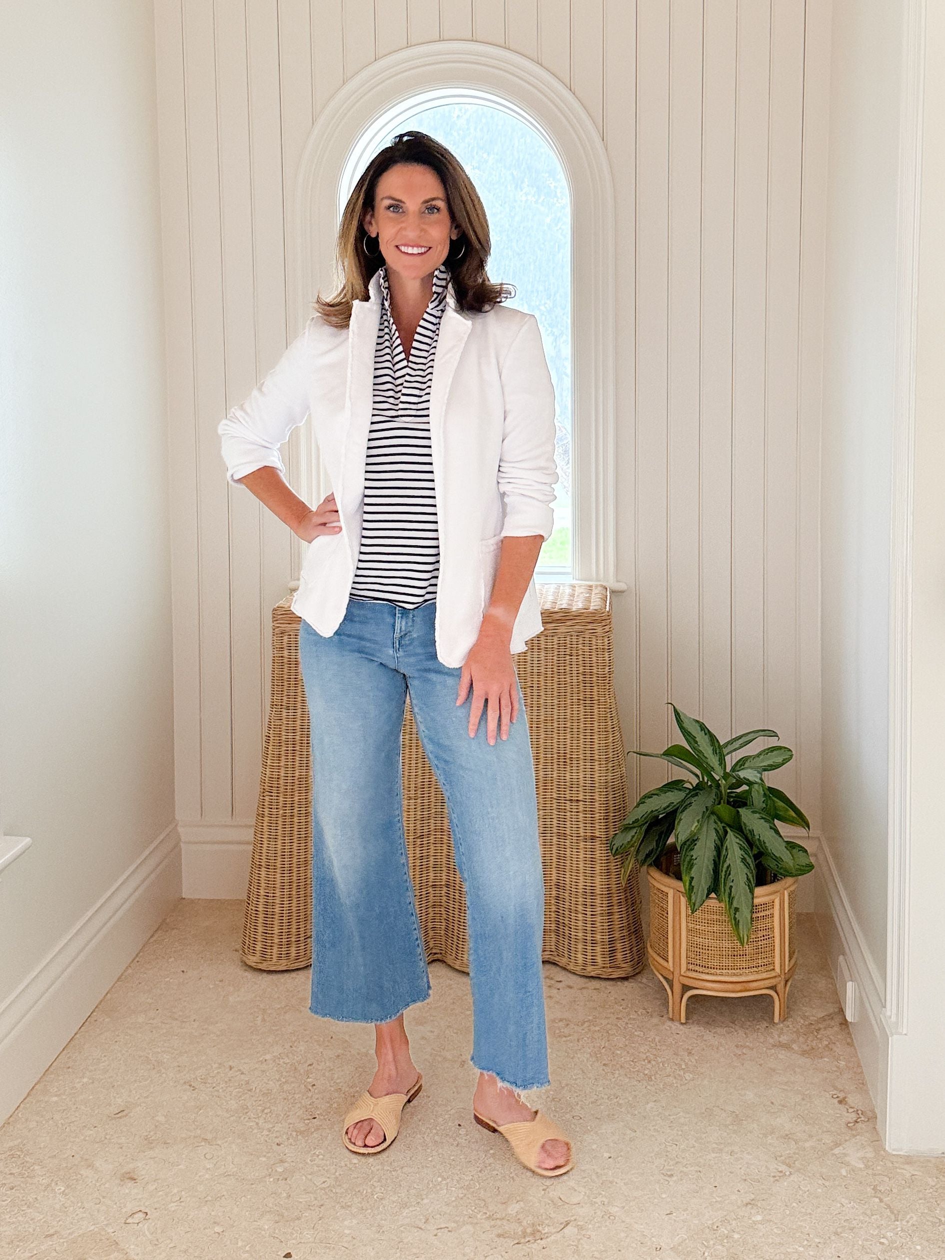 FRANK & EILEEN Dublin Blazer White Fleece