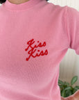 JUMPER 1234 Cashmere Kiss Kiss Crew Pink