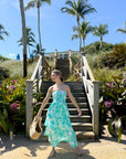FINAL SALE FELICITE Strapless Tier Maxi Bermuda Palm