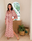 OMIKA Aria Midi Dress Quinn Redwood