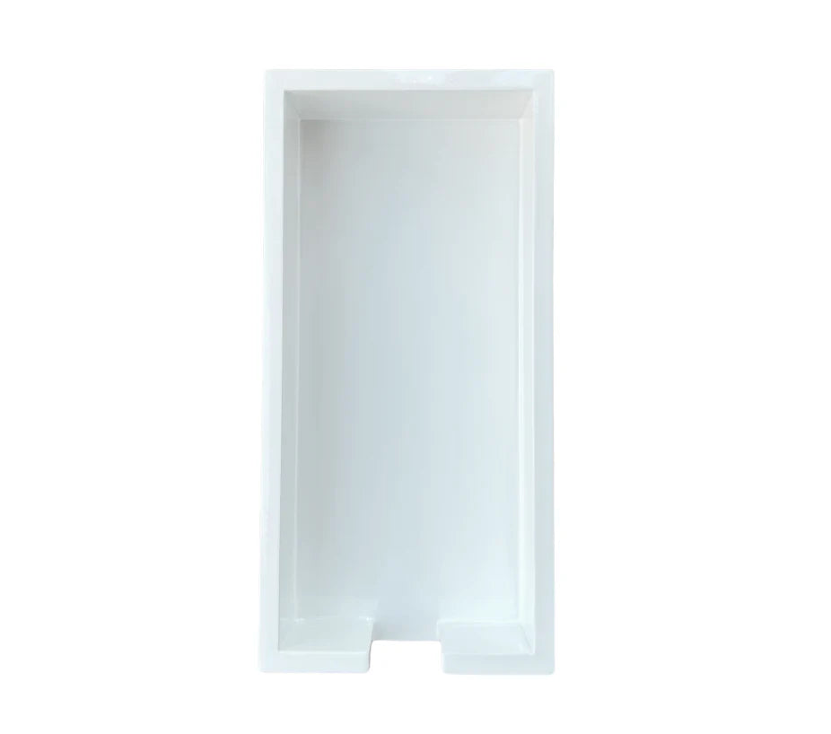 White Lacquer Tray with White/Gold Foil Notepad