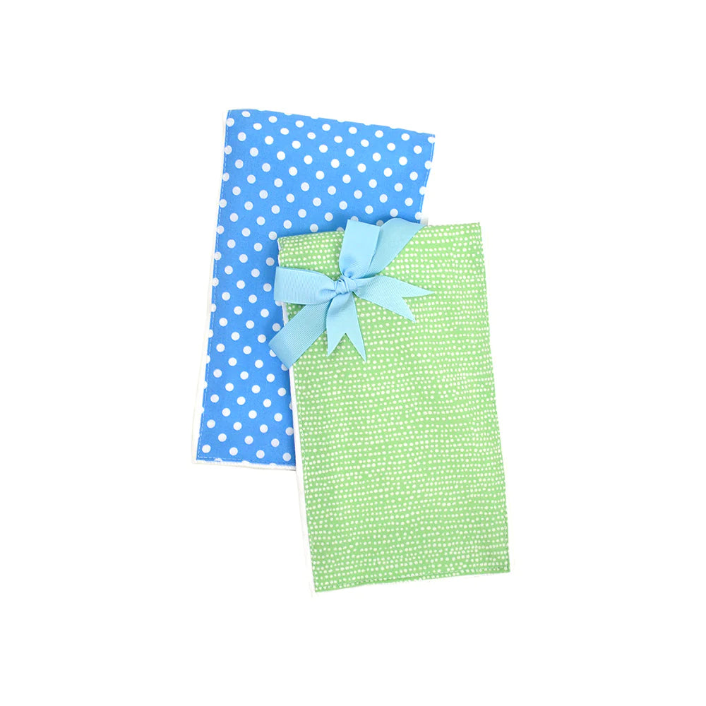 3MARTHAS Burp Cloth Set/2 Blue/Green