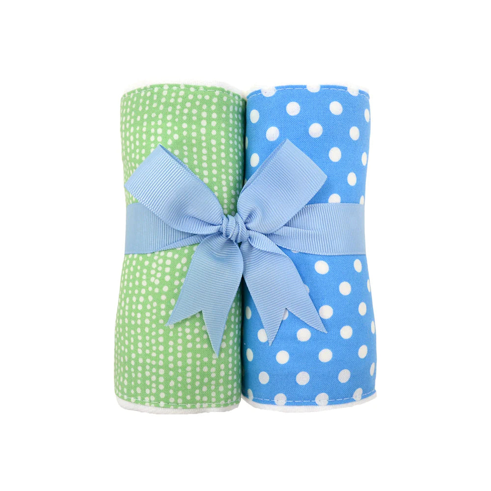3MARTHAS Burp Cloth Set/2 Blue/Green