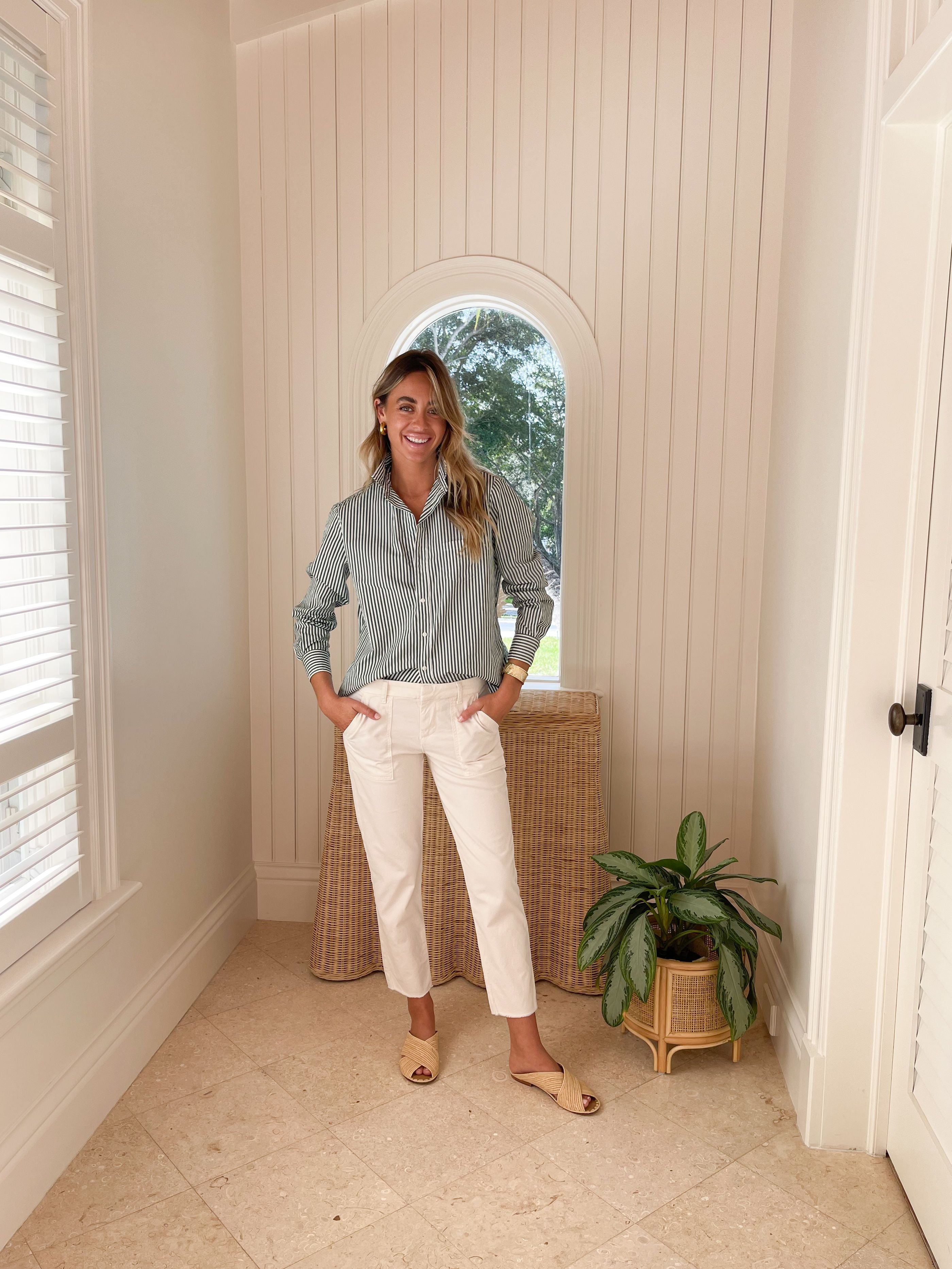 FINAL SALE FRANK & EILEEN Blackrock Utility Pant Chalk