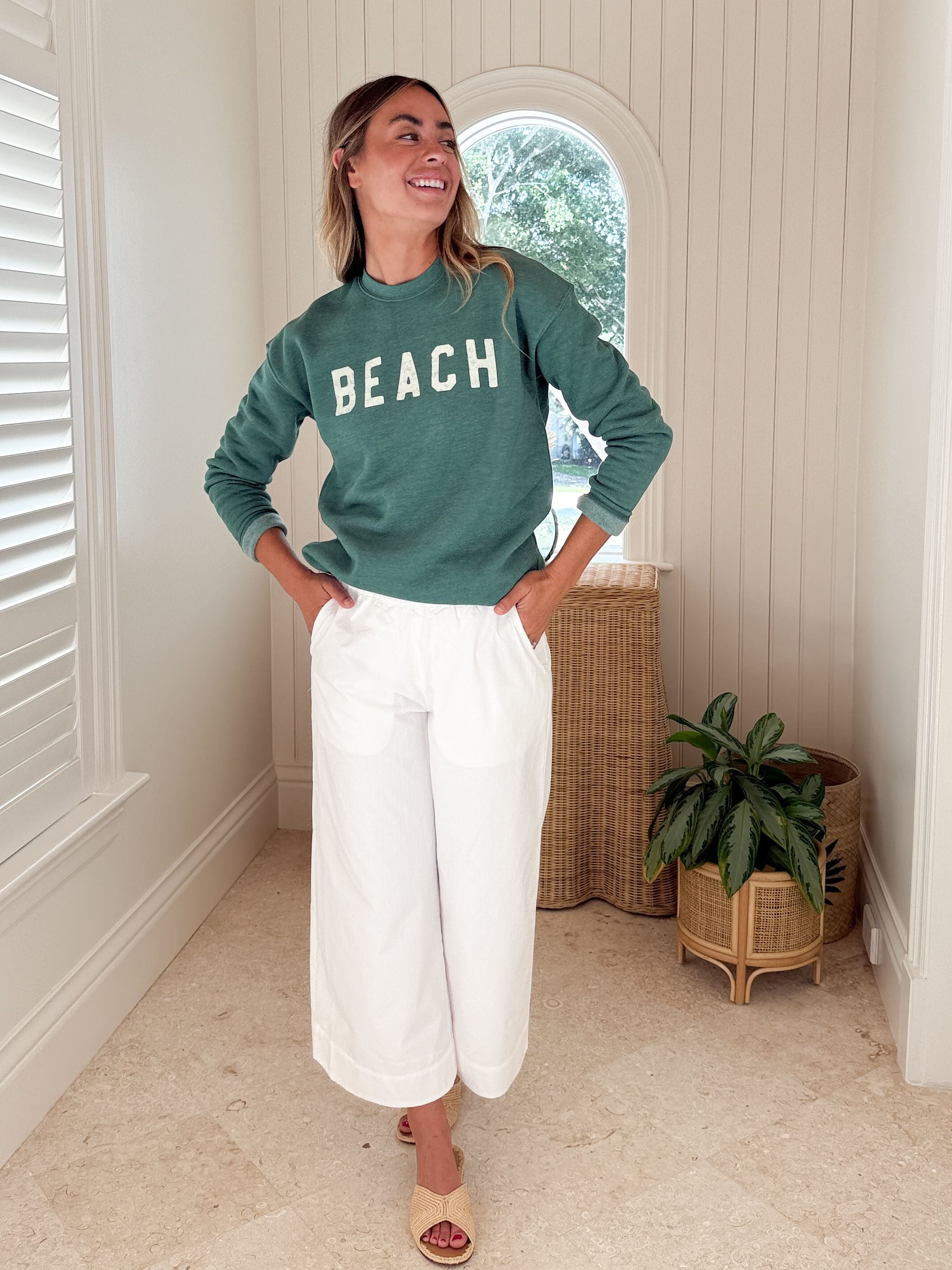 Beach Sweatshirt Heather Forest