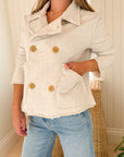 FRANK & EILEEN Mini Belfast Crop Peacoat Heather White Melange