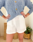 FRANK & EILEEN Mae Pull On Shorts White