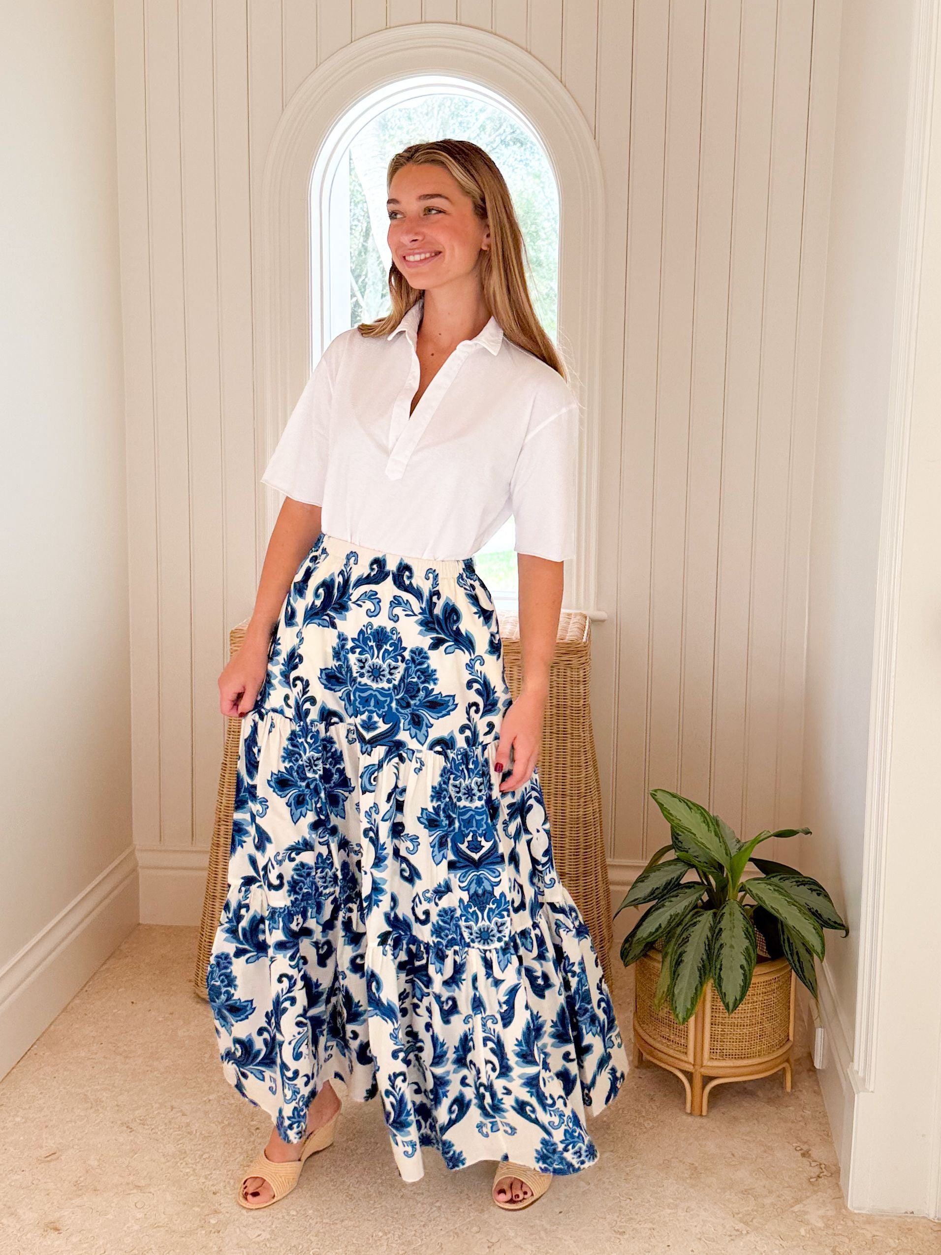 CARA CARA Melanie Skirt Fiore Evening Blue