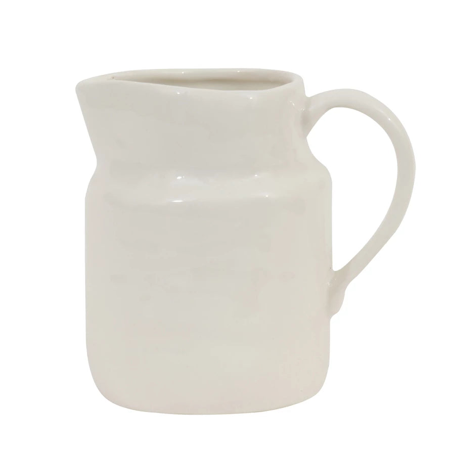 Stoneware Pitcher White Large