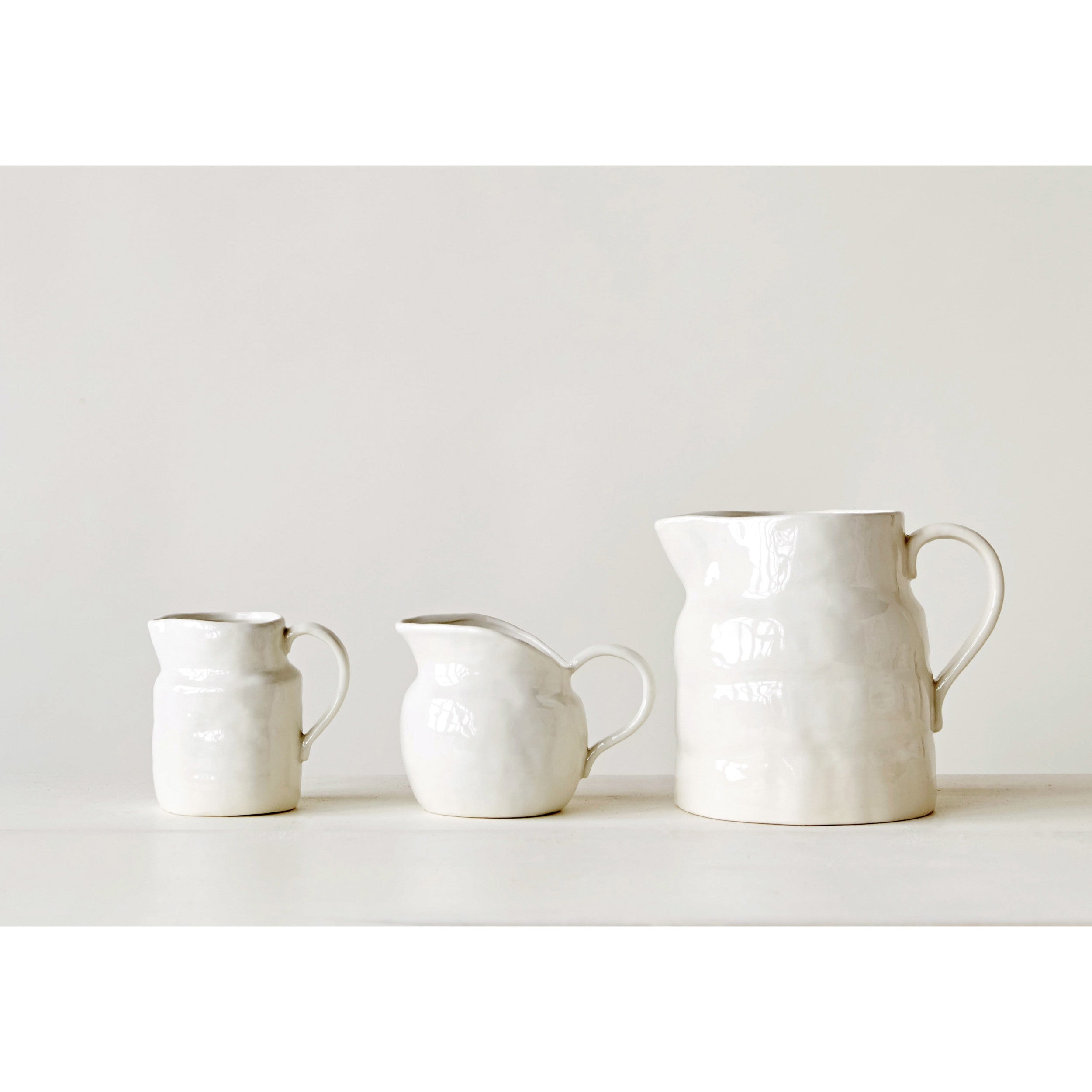 Stoneware Pitcher White Large