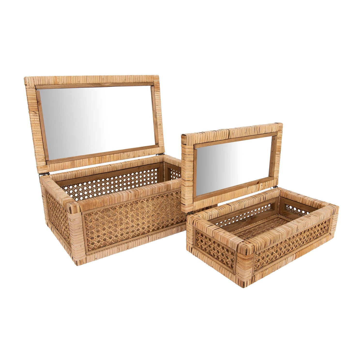 Rattan & Glass Display Box