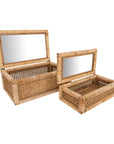 Rattan & Glass Display Box