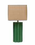 Stoneware Table Lamp w/ Raffia Shade