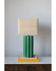 Stoneware Table Lamp w/ Raffia Shade
