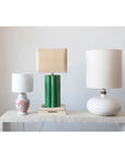 Stoneware Table Lamp w/ Raffia Shade