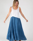 CP SHADES Deidra Skirt Bleached Indigo Linen Twill