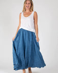 CP SHADES Deidra Skirt Bleached Indigo Linen Twill