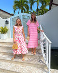 FINAL SALE MER ST. BARTH Giselle Women's Dress White Pink Ikat