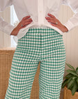 FRANK & EILEEN Wexford Wide Leg Pant Green Gingham