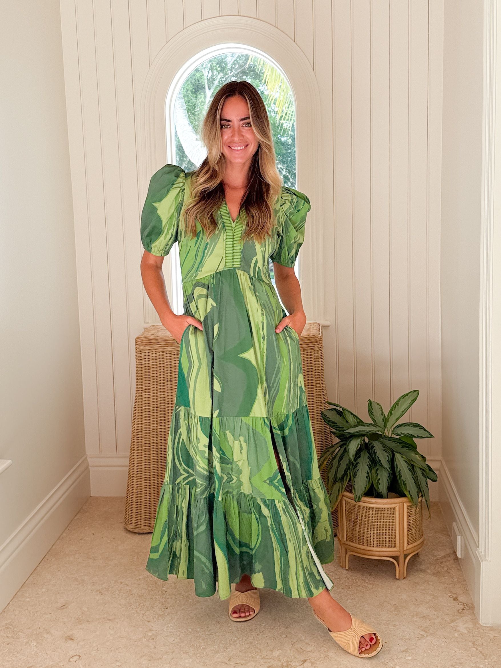SHERIDAN FRENCH Margot Dress Moss Agate