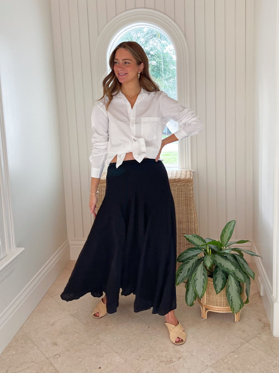 未使用　ロンハーマン　別注CP SHADES Lily Skirt ブラウン CP Shades Lily Linen Maxi Skirt | Garnet Hill