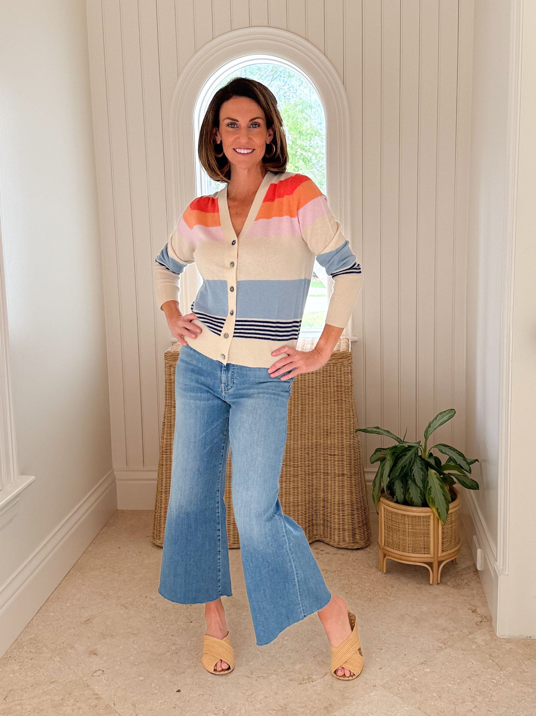 JUMPER 1234 Deckchair Stripe Cardigan Jasmine Multi – Matilda's