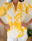 FITZROY & WILLA Sallie Ann Blouse Sunshine Big Ikat