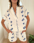 OLIPHANT V-Neck Top Wicklow Blue