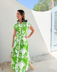 FITZROY & WILLA Savannah Dress Sullivan Green Big Ikat
