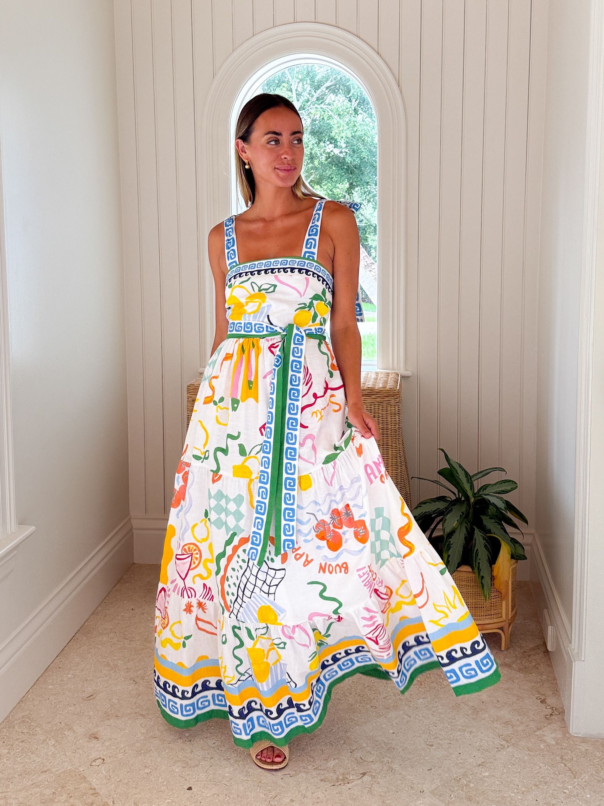 FINAL SALE PROSPERINA Gemma Maxi Dress Summer Spritz
