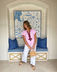FINAL SALE ROSE AND ROSE Upminster Top Pink w/ Wine