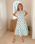 FINAL SALE MER ST. BARTH Eva Women's Sundress Aqua Ikat