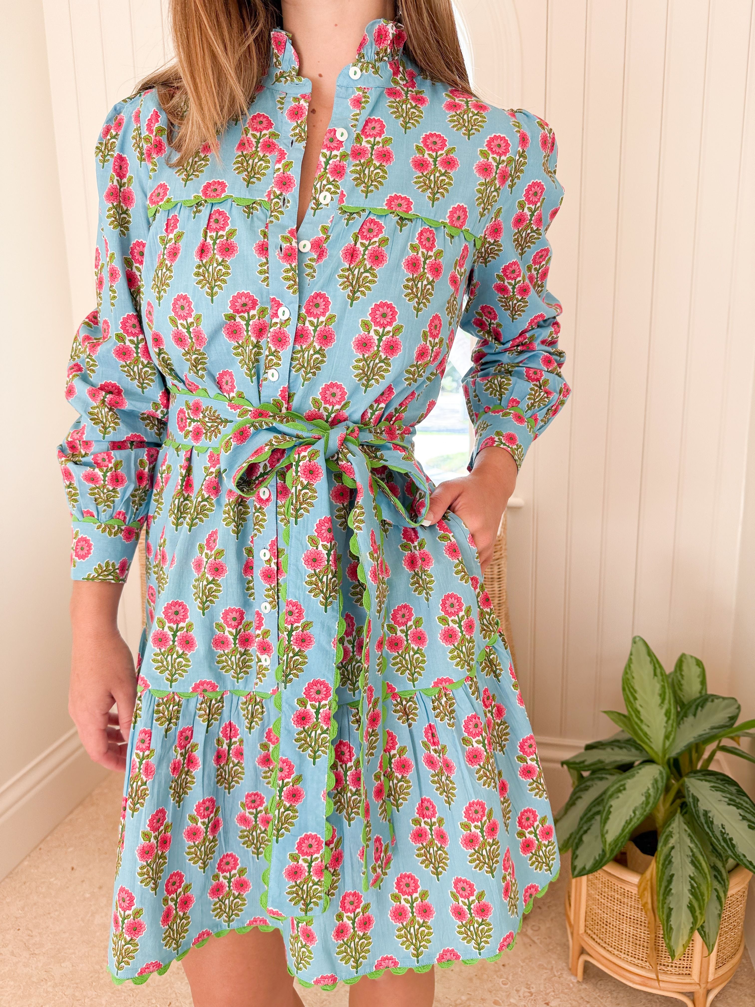 PINK CITY PRINTS Margot Mini Dress Island Buta