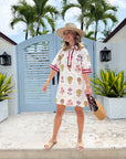 OLIPHANT Collared Mini Shirt Dress Taormina Cream