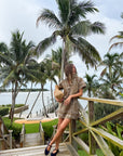 SUNSHINE TIENDA Getaway Mini Dress Olive Bandana