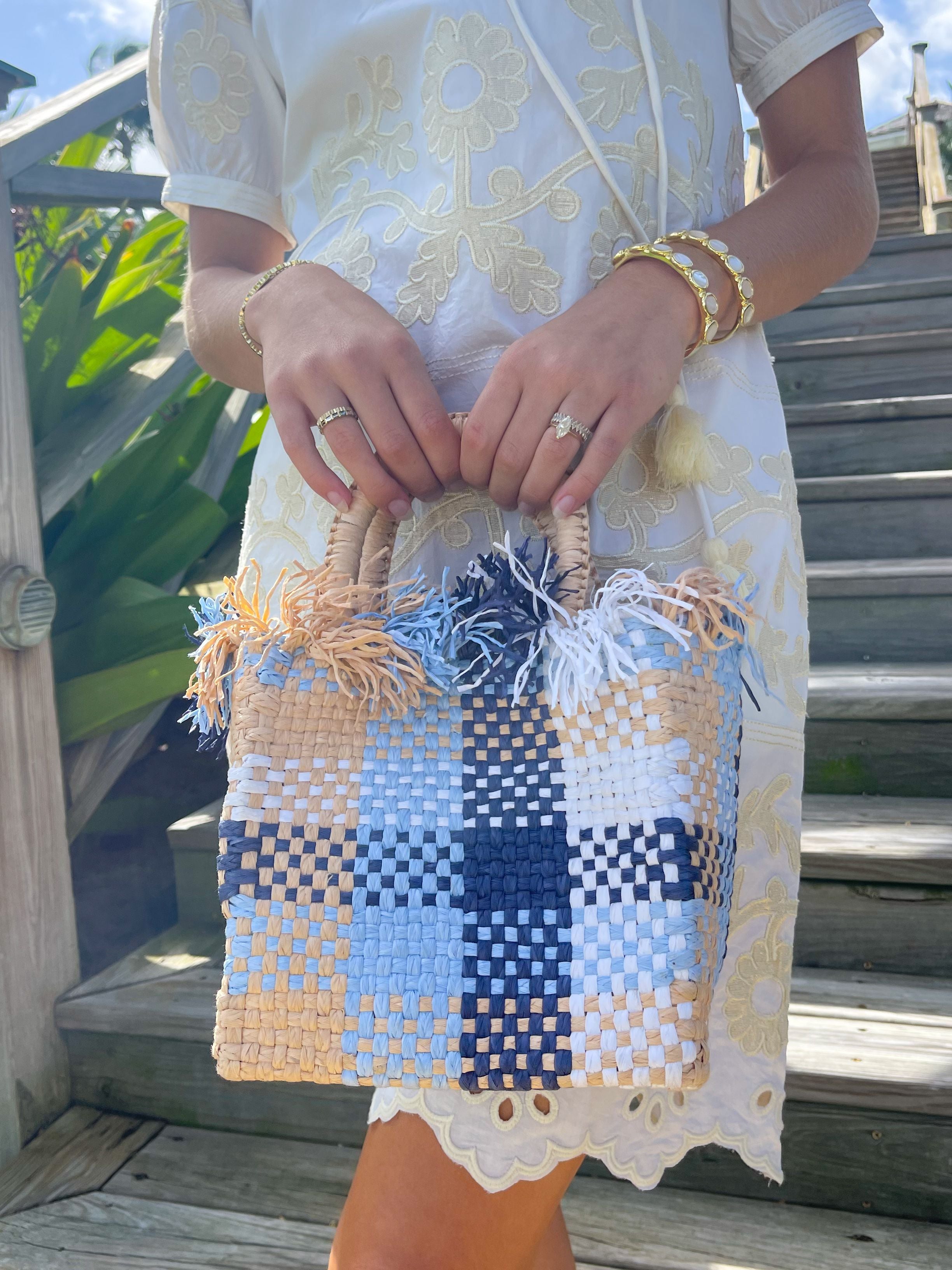 PAMELA MUNSON Check Mate Mini Bag Blue