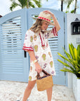 OLIPHANT Collared Mini Shirt Dress Taormina Cream